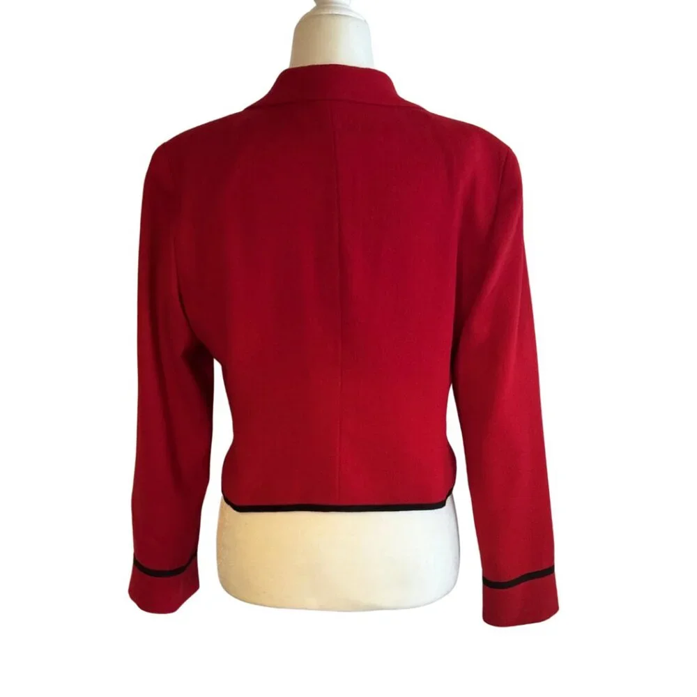 1980’s Red Christian Dior Cropped Wool Blazer Size 6